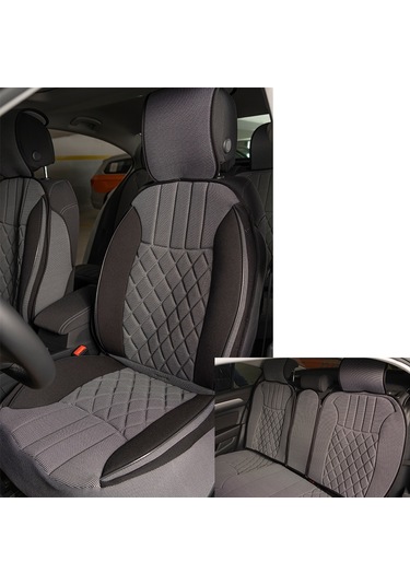 Fiat Egea Sedan Lüx Oto Koltuk Minderi Ön Arka 5'li Set Elegance Serisi Gri Siyah
