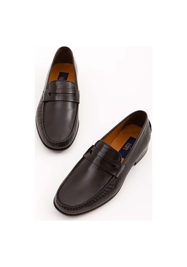 Tamer Tanca Erkek Hakiki Deri Siyah Bufalo Makosen Ayakkabı 477 48240 Erk Ayk Y22 Sıyah Bufalo Siyah