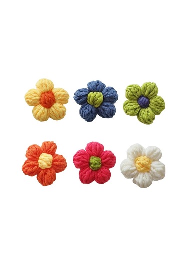 Beyaz El Yapımı Örme Çiçek Broş Pin Takı Kadın Elbise Elbise Basit Yaka Pin