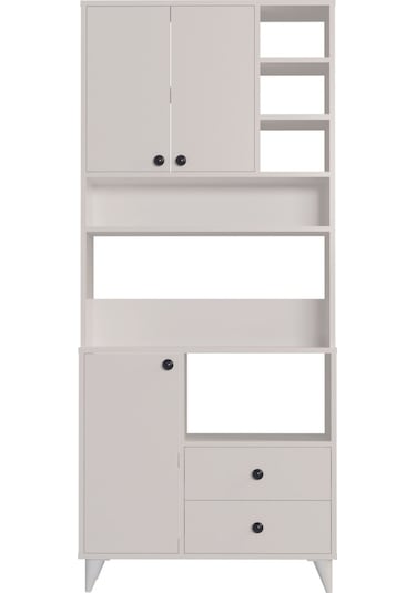 Atlas Kahve Köşesi Çok Amaçlı Dolap Beyaz Beyaz