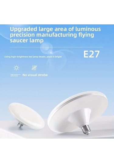 Fastbuy Yüksek Güçlü Parlaklık Led Ufo Tavan Lambası E27 Spiral Montajlı Ahşap İç Mekan Ofis Lambası Ahşap