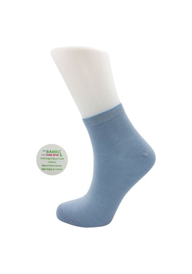 Bambu Kadın Yarım Konç Çok Renkli Dikişsiz Düz Çorap 6'lı Paket Çok Renkli
