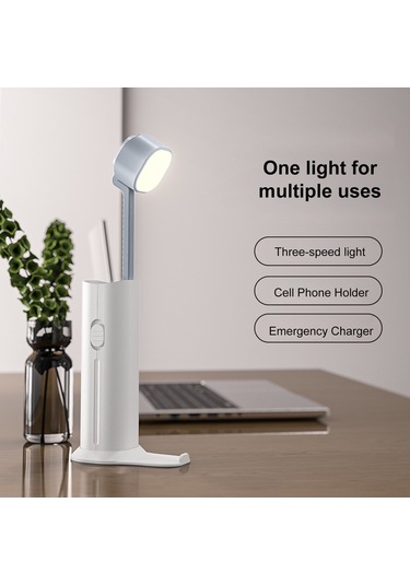 Springsun Beyaz 800mah Çok Fonksiyonlu Öğrenci Lambası - Göz Koruyucu, Powerbank, Gece Lambası, Okuma Yazma İçin Masaüstü Taşınabilir Işık Diğer