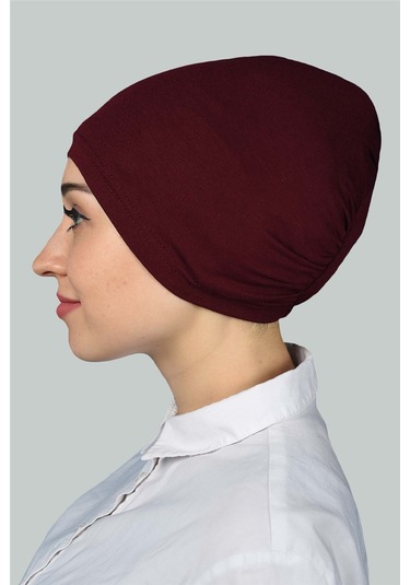 Altobeh Hazır Pratik Geçmeli Lastikli Tesettür Bone - Bordo