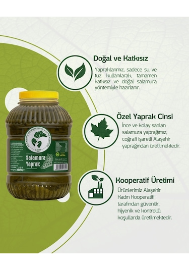 Alaşehir Kadın Kooperatifi Salamura Yaprak 3 KG