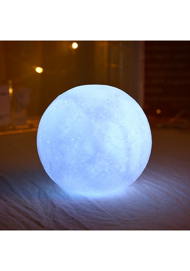 Konesam Bz1560 Silikon Ay Şekilli Beyaz Gece Lambası - Çocuk Odası Dekoru, Hediye Seçeneği, Yumuşak Işık, Kolay Kullanım Beyaz