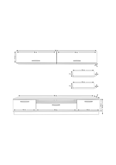 Decoraktiv Trendstyle 5 Slm Tv Ünitesi Tv Sehpası Ceviz - Siyah