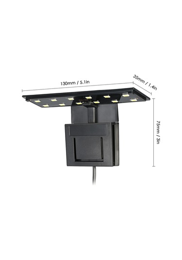 Vkemall Minimalist Siyah Akvaryum Led Işığı - 12 Ultra Parlak Led'li, Su Bitkileri Için Uygun, 5w, Avrupa Fişi, 6mm Tank Duvarı Uyumlu