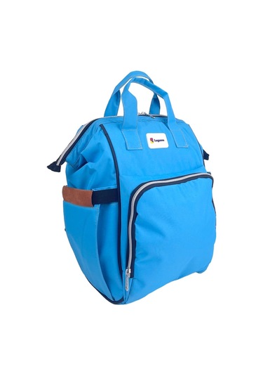 Lugami 05 Anne Bebek Bakım Sırt Çantası Biberon Termoslu Sıvı Geçirmez Mavi