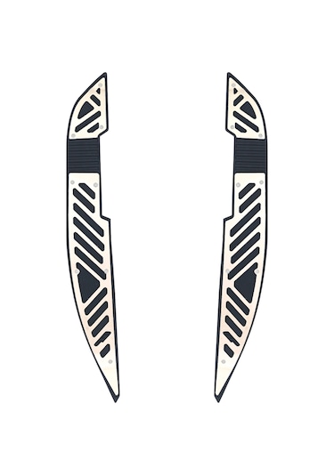 GP Kompozit Honda PCX 125 / 150 2021-2024 Uyumlu Kauçuk Detaylı Krom Basamak Siyah-Krom