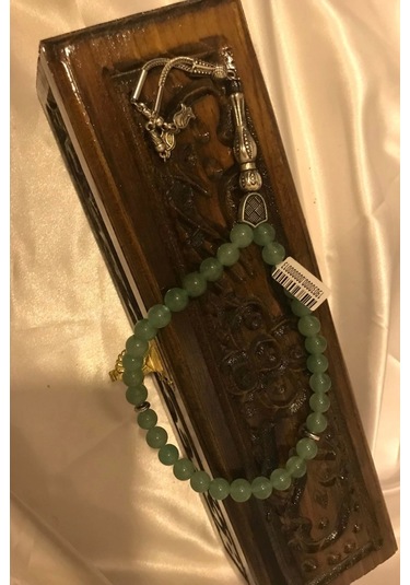 Tespih Florit Doğal Taş Tesbih Gümüş İmameli Ahşap Kutulu Çok Renkli