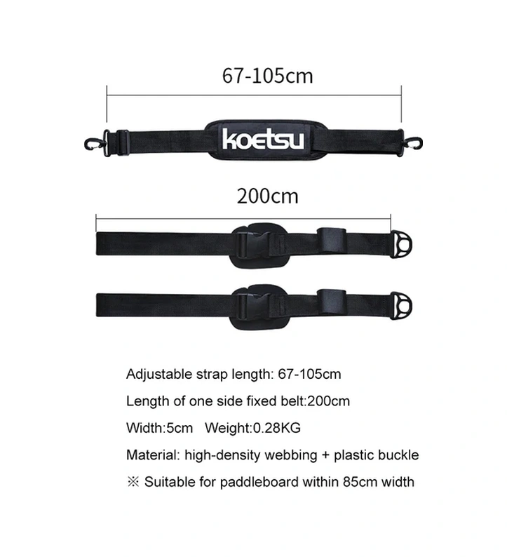 Hightower Dayanıklı Ayarlanabilir Sörf Taşıma Askısı - Siyah, Güvenli Ve Konforlu