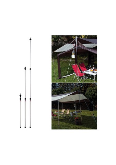 Springsun Ayarlanabilir Alüminyum Kamp Direği - 230 Cm Uzunluk - Hızlı Kurulum Siyah