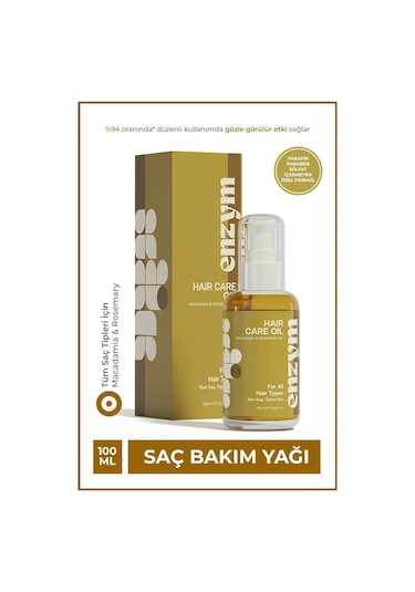 Enzym Cosmetıcshızla Uzama Etkili, Onarıcı Kompleks Doğal Saç Bakım Yağı 100 Ml Macadamia Ve Biberiye Yağı
