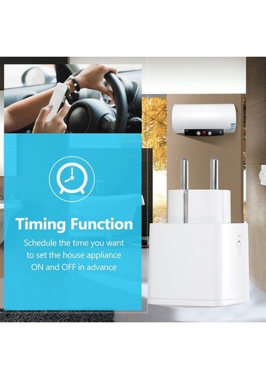 Trendooze Akıllı Wifi Priz - 16a, Enerji Takibi, Google Home, Uzaktan Kontrol, Renk: Mavi