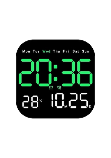 Zilinn Dijital Duvar Saati Led Çalar Saat Zamanlama Fonksiyonlu Büyük Ekran Oturma Odası Ofis Yatak Odası Dekoru İçin Uzaktan Kumandalı Saat Yeşil-111 Çok Renki Zilinn Dijital Duvar Saati Led Çalar Saat Zamanlama Fonksiyonlu Büyük Ekran Oturma Odası Ofis Yatak Odası Dekoru İçin Uzaktan Kumandalı Saat Yeşil-111 Çok Renki