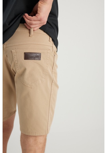 Wrangler Slim Fit Dar Kesim Pamuklu Esnek Erkek Şort W211205211 Camel