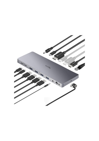 Cudy Cs700 Dual 4k 2xhdmı 2xdisplayport 2xusb-c 10gbps 4xusb-a 1xgigabit 100w Pd Dock İstasyonu