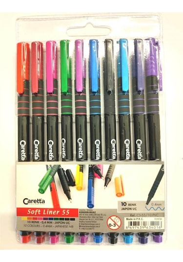 Caretta Soft Liner 55 PVC Keçelı Kalem 10'lu