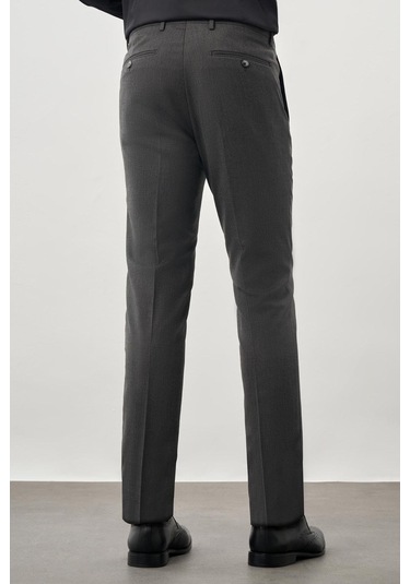 Antrasit Düz Gabardin Esnek Yan Cep Slim Fit Classic Pantolon 1003245209 071 Antrasit