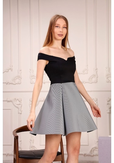 Aymeravm - Eteği Çizgili Kadın Elbise - Gsp3101Ga