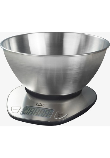 Zln2960 Dijital Mutfak Tartısı 5 Kg 1 Gr Hassasiyet Paslanmaz Çelik Yüzey Pil Dahil Gri - Inox