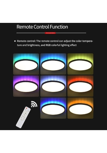Opulentliving Rgbcw Beyaz Tavan Lambası Bt Uzaktan Kumanda Sonsuz Kısılabilir Yatak Odası Tavan Lambası Diğer