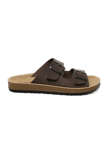 Muya 31330m Allen Çift Bant Kahverengi Erkek Terlik Kahverengi