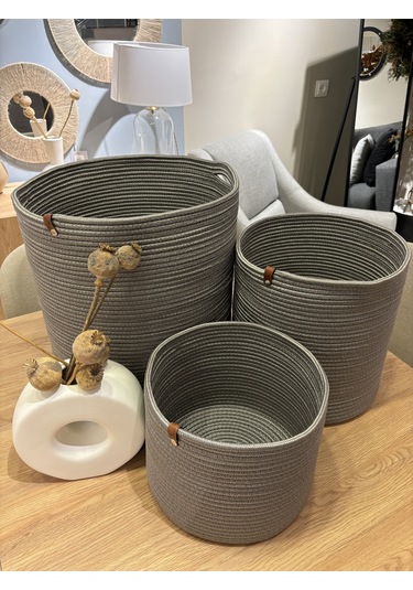 Rover Çok Amaçlı Düzenleyici Sepet, Saksılık, Organizer 3'lü Set Gri