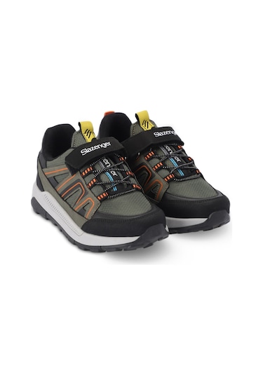 Slazenger KROSS KTN Çocuk Cırt Cırtlı Haki / Turuncu Günlük Spor Ayakkabısı