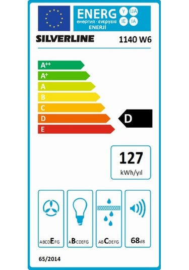 Silverline 1140 Crystal Line Sürgülü Aspiratör Siyah Inox