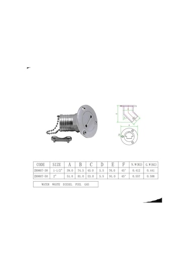 Fuel Dolum Kapağı Eğimli Krom 38 MM