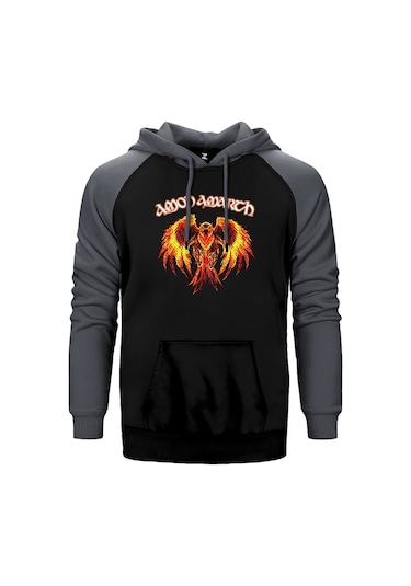 Amon Amarth Phoneix Gri Reglan Kol Kapşonlu Sweatshirt Gri (551192457) Gri