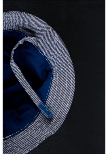 Kız Bebek Lacivert Beyaz Çizgili Losan Şapka Lacivert