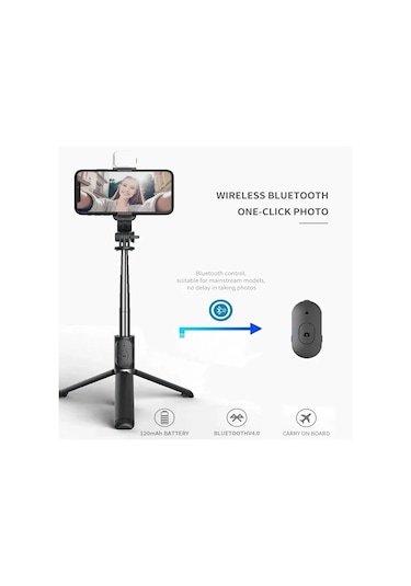 Xiaomi 1045mm Selfie Sopa Kablosuz Bluetooth Led Dolgu Işığı