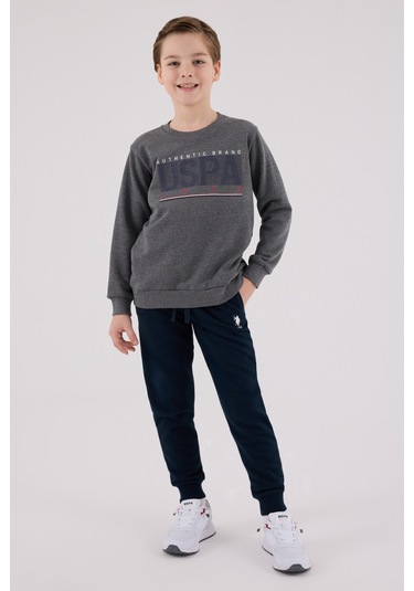 Lisanslı Erkek Çocuk Alt Üst 2 Parça Eşofman Takımı Us2209 Antrasit Melanj