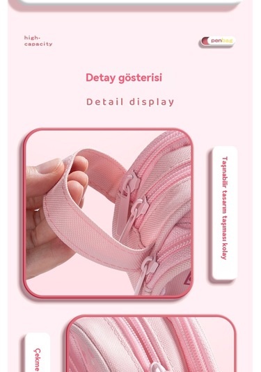 Sürme Öğrenciçok Fonksiyonlu Çiftçi Katmanlıkırtasiye Çantası Tatlıhavalı Nini Mor