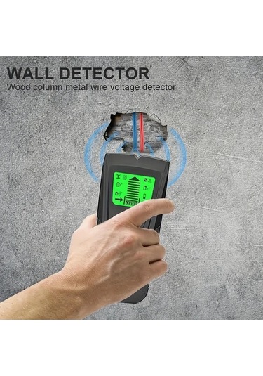 Elmpaly Siyah 3'lü Metal Ağaç Dedektörü Lcd Ekranlı Duvarda Metal Ahşap Kiriş Ve Kablo Tarayıcı