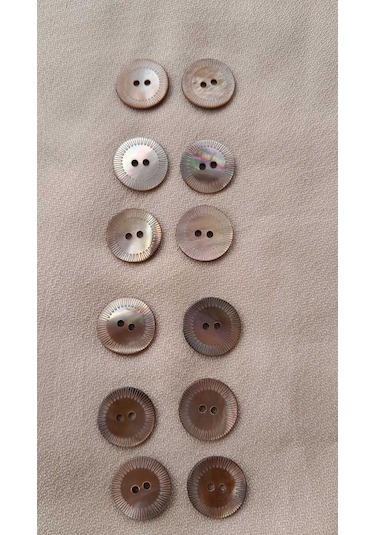 Doğal Hakiki İnci Midye Kabugu Düğme 19 Mm 12 Adet