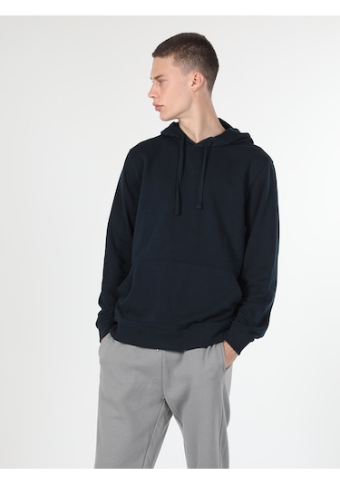 Colin's Regular Fit Kapüşonlu Mavi Erkek Sweatshirt cl1055785_Q1.V2_NAV