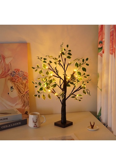 Youmex 60cm 24led Kahverengi Ağaç Işığı - Soğuk Beyaz, 6 Saat Açık 18 Saat Kapalı Zamanlayıcı, Ev Dekorasyonu, Noel Partisi, Oda Işığı, Kolay Kurulum Diğer