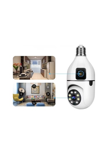 Okam Pro O-kam-4046e Çift Lensli 360 Wifi Akıllı Ampul Kamera 2mp+2mp