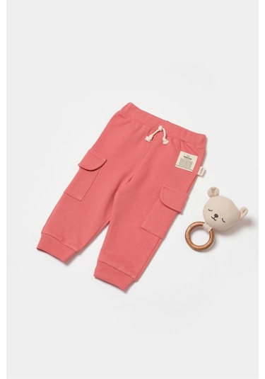 BabyCosy Bebek Cepli Pantolon, %100 Organik Pamuk, Bebek Ve Yenidoğan Serisi - Csy8018 Pembe