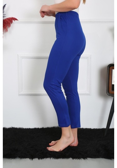 Akbeniz Kadın Pamuklu Sax Tek Alt Pijama 27523-saks Saks