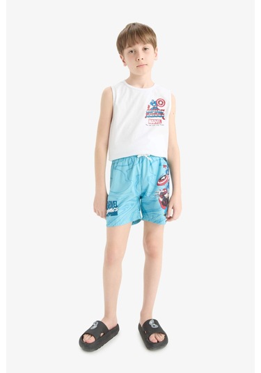 Defacto Erkek Çocuk Marvel Comics Deniz Şortu E5552a825hsbe510 Mavi