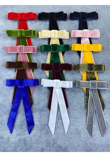 Siyah Kadın Broş Yaka Aksesuarı Yaka Kurdelesi Kıyafet Aksesuarı Yaka Broşu Siyah Çok Renkli