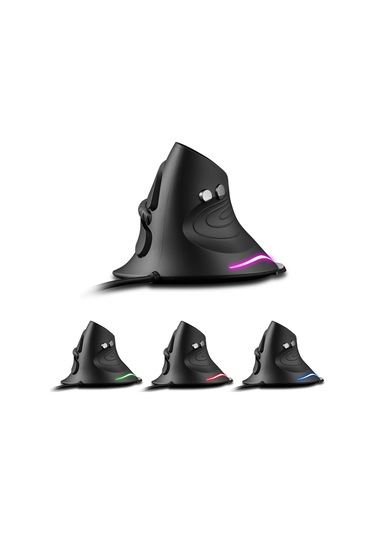 Zelotes T30 6 Tuşlu Dikey Kavramalı Çıkarılabilir Ergonomik Kablolu Fare 7 Renkli Solunum Işığı Diğer
