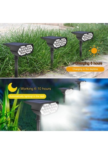 Besthome1 Güneş Enerjili Bahçe Işığı - Beyaz 19 Led - Ip65 Koruma - 8-10 Hrs Çalışma - Tekli Paket