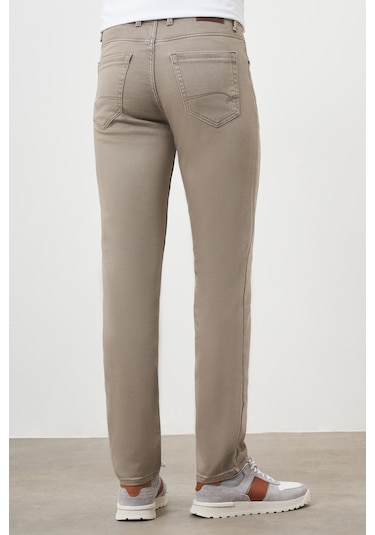 Morven Erkek Bej Mevsimlik Pamuk 5 Cep Dynamic Fit Jean Pantolon Bej