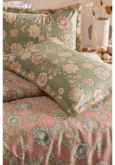 Puffy Ramos Çift Kişilik Nevresim Takımı - Kiremit Yeşil